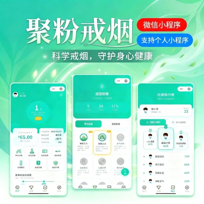 聚粉戒烟小程序:激励视频广告变现蓝海项目-聚粉大师应用商城 - 小程序开发 | SaaS微营销系统 | 私域变现工具